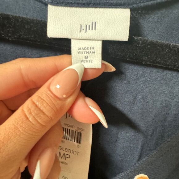 J. Jill Blue and White Sleeveless V-Neck Maxi Sundress - Picture 6 of 9